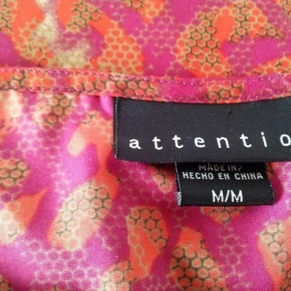 Attention Sleeveless Multi Brown Rust Top Medium - Picture 4 of 5